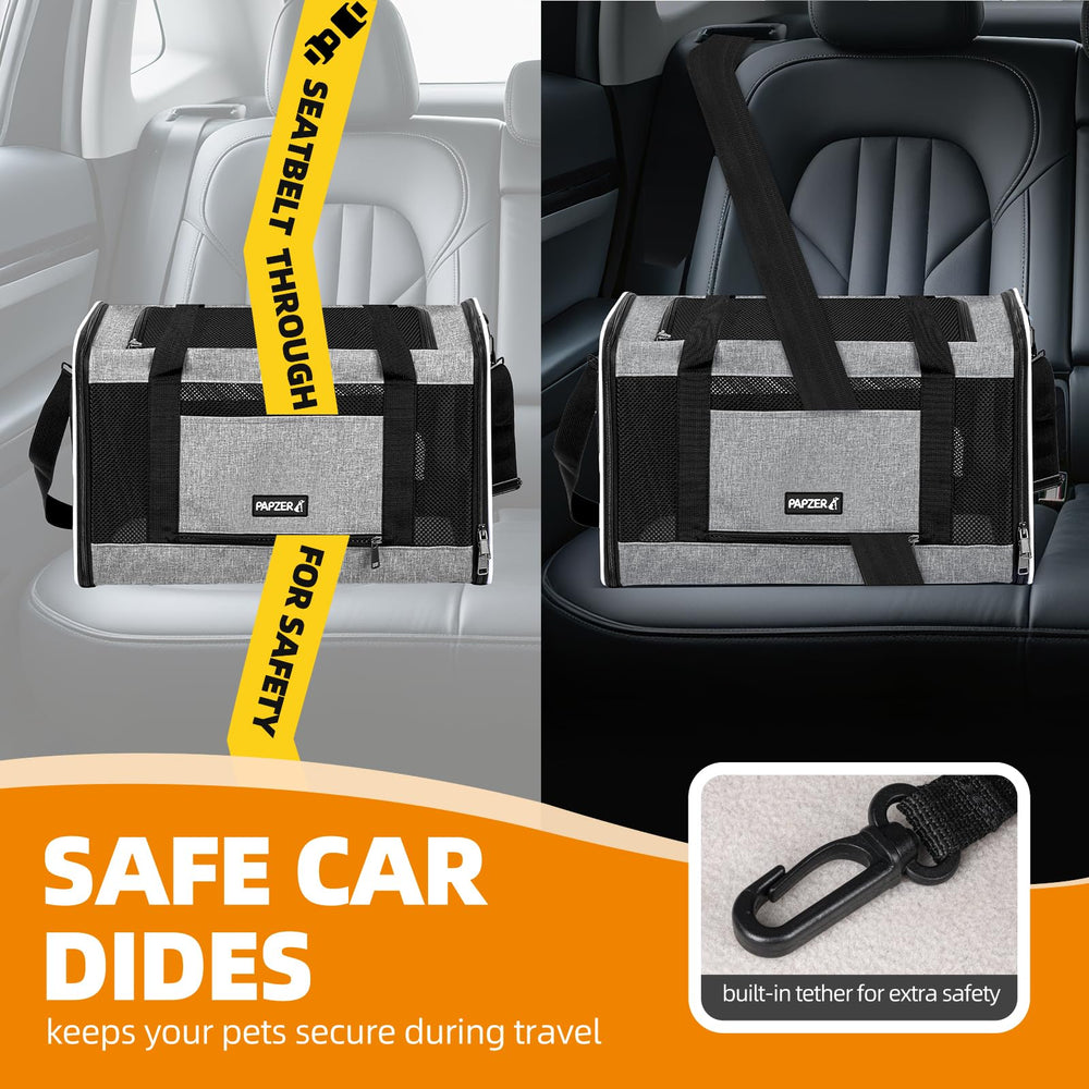 PAPZER cat carrier breathable mesh panels promoting air circulation