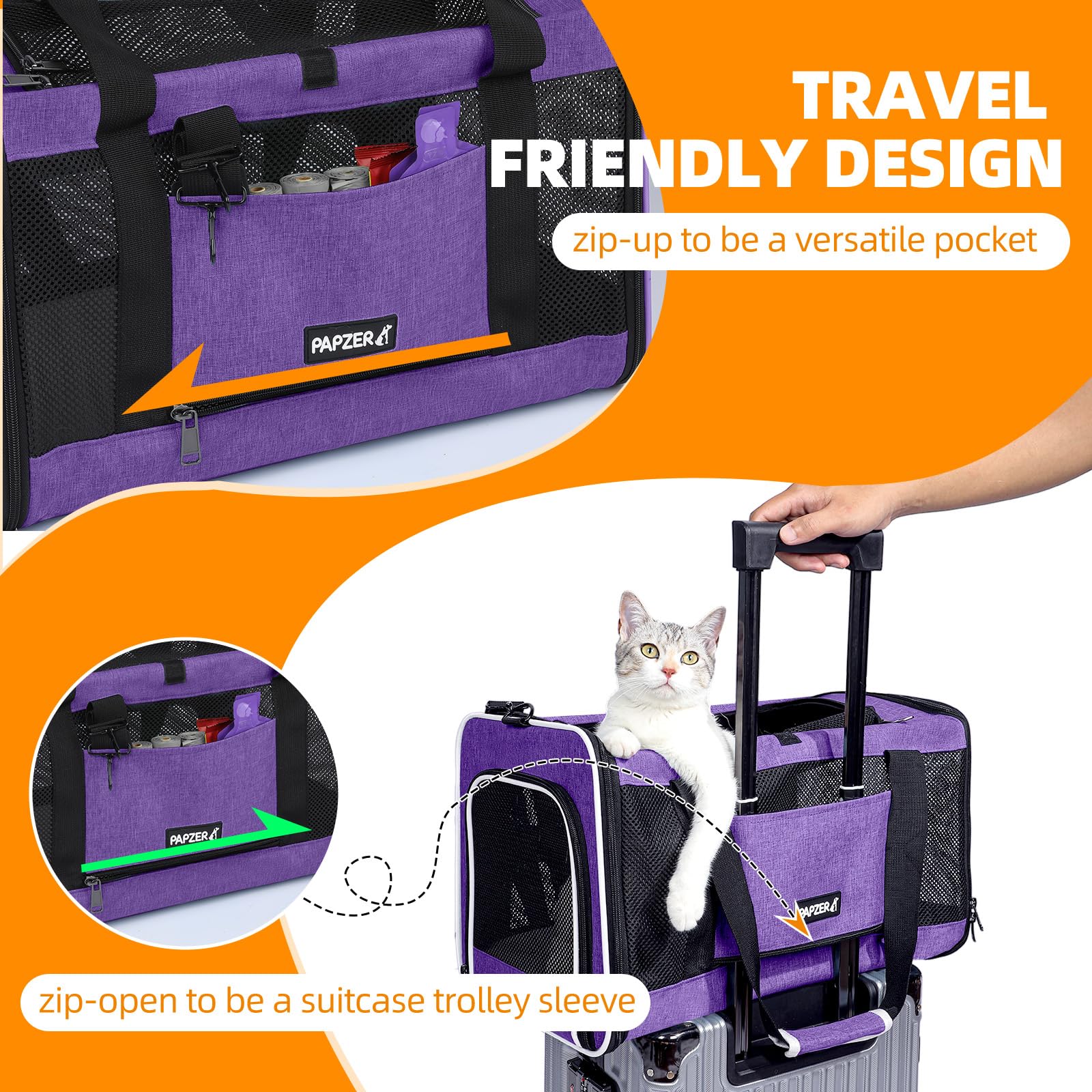 Adjustable shoulder strap for easy, hands-free transport.