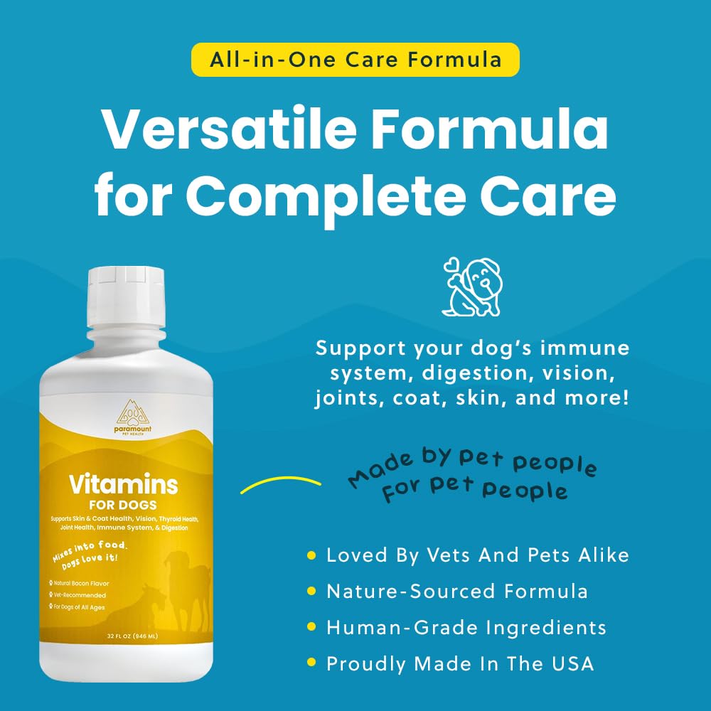 Paramount Pet Health ingredients graphic highlighting probiotics and vitamins.