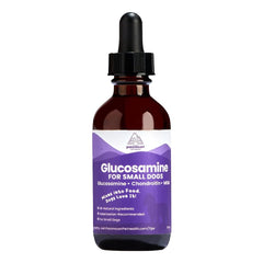 Paramount Pet Health liquid glucosamine bottle for small dogs promotes daily mobility.
