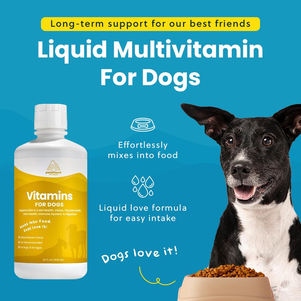 Paramount Pet Health bottle with droppers for flexible dosing in dogs.
