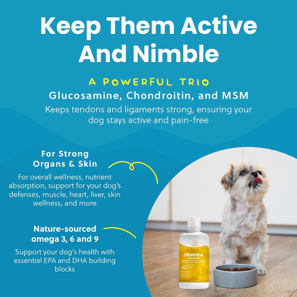 Paramount Pet Health liquid vitamin suitable for puppies to seniors.