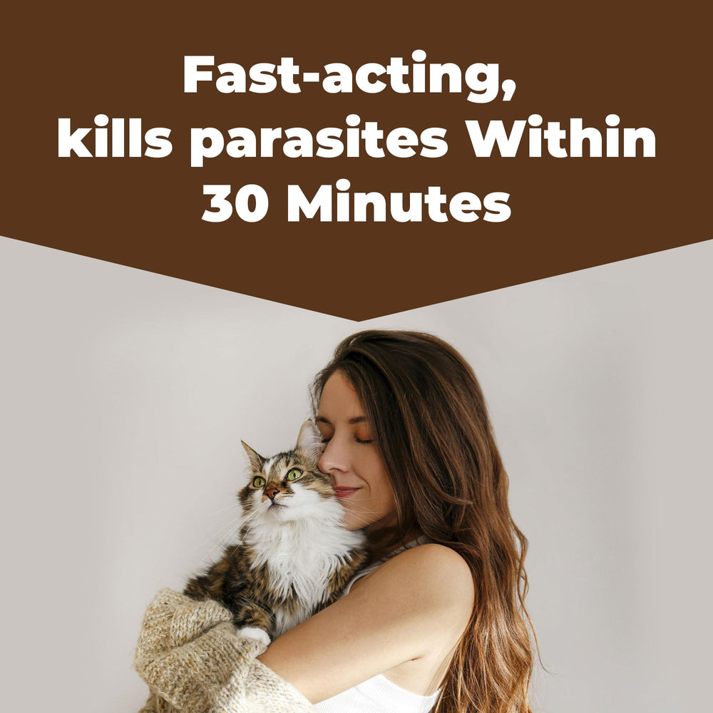 Parontal tapeworm dewormer administering tablets image, simple dosing option.