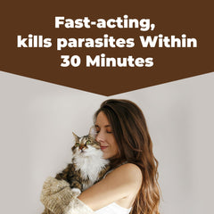 Parontal tapeworm dewormer administering tablets image, simple dosing option.