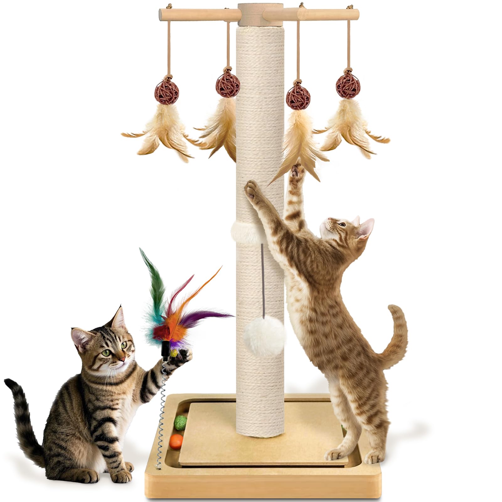 PAROTO cat scratching post base with sisal fibers for durable scratching and play.