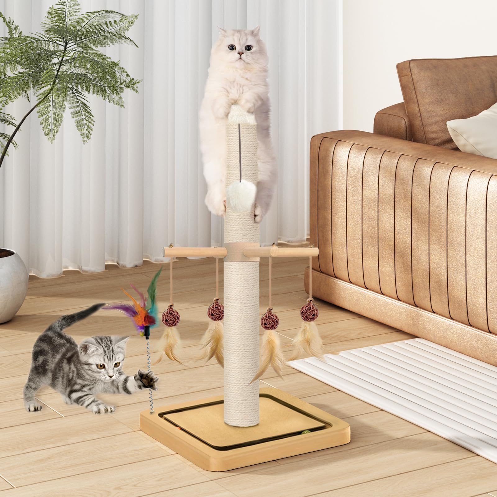 PAROTO indoor-ready cat tree offering two mounting options.