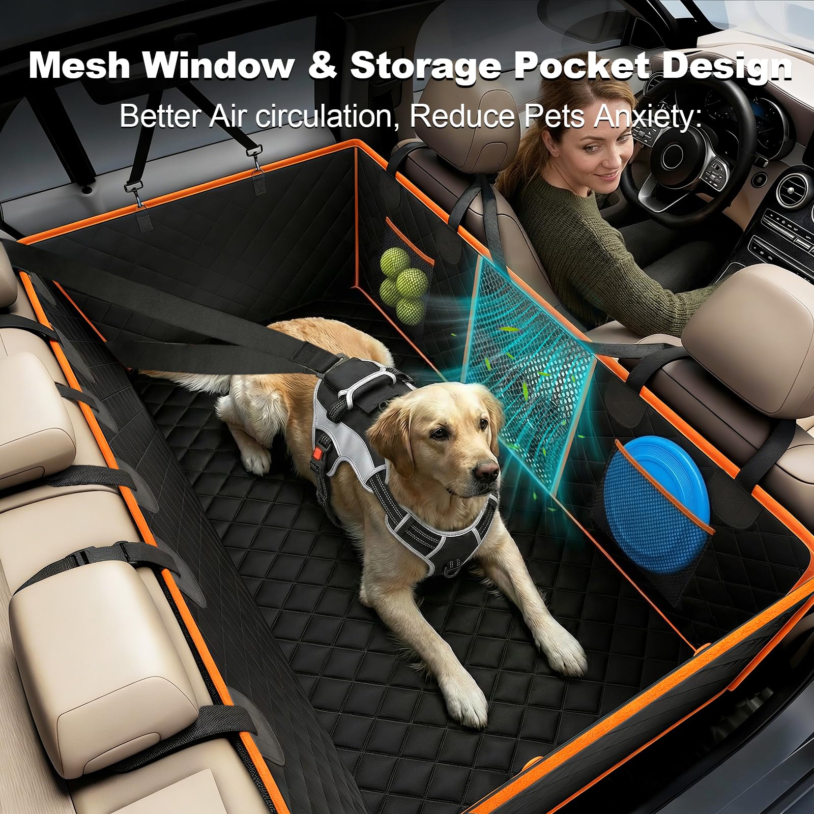 PartsBling breathable mesh window enhances airflow and soothes anxious pets.