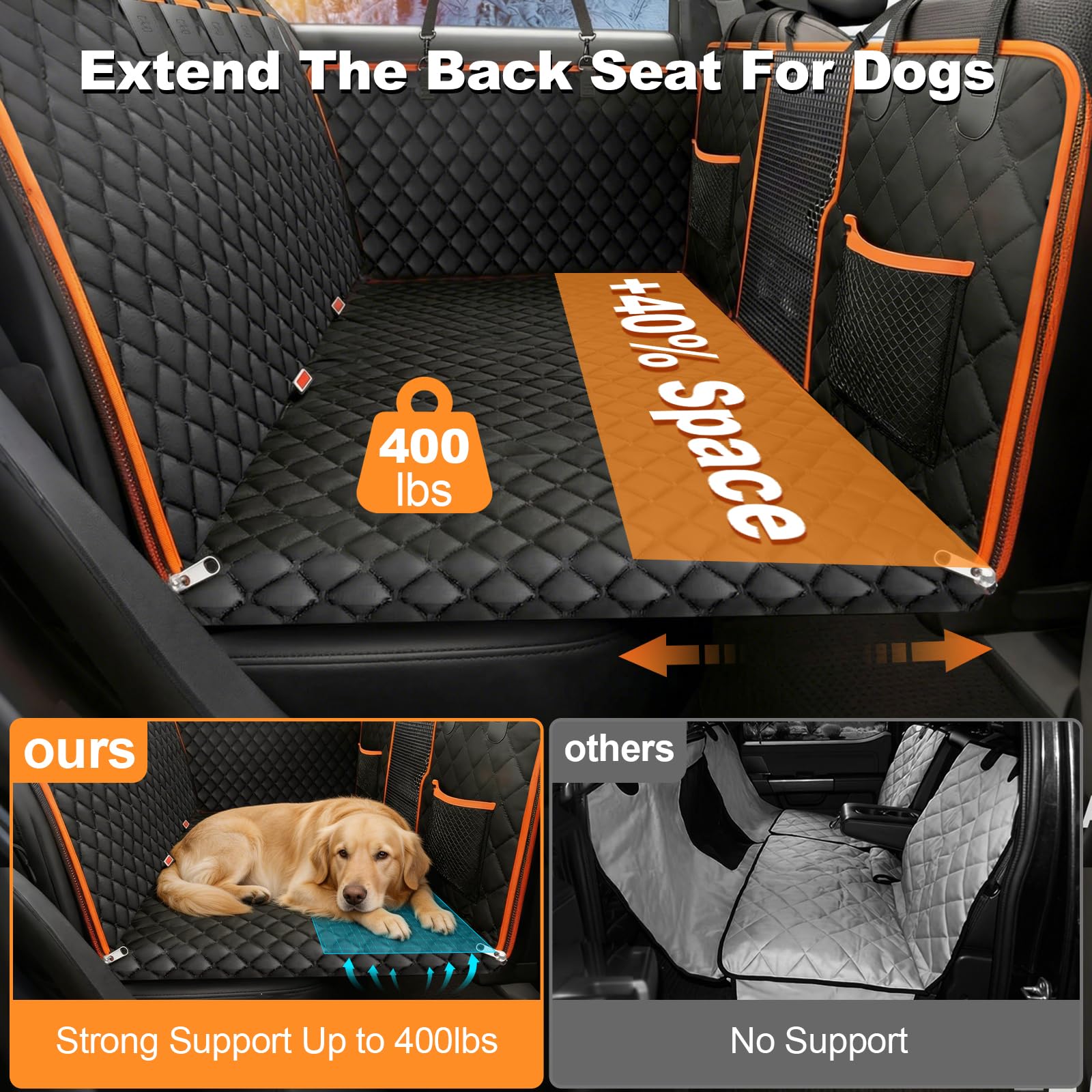 PartsBling waterproof, scratch-resistant hammock shields seats from spills and claws.