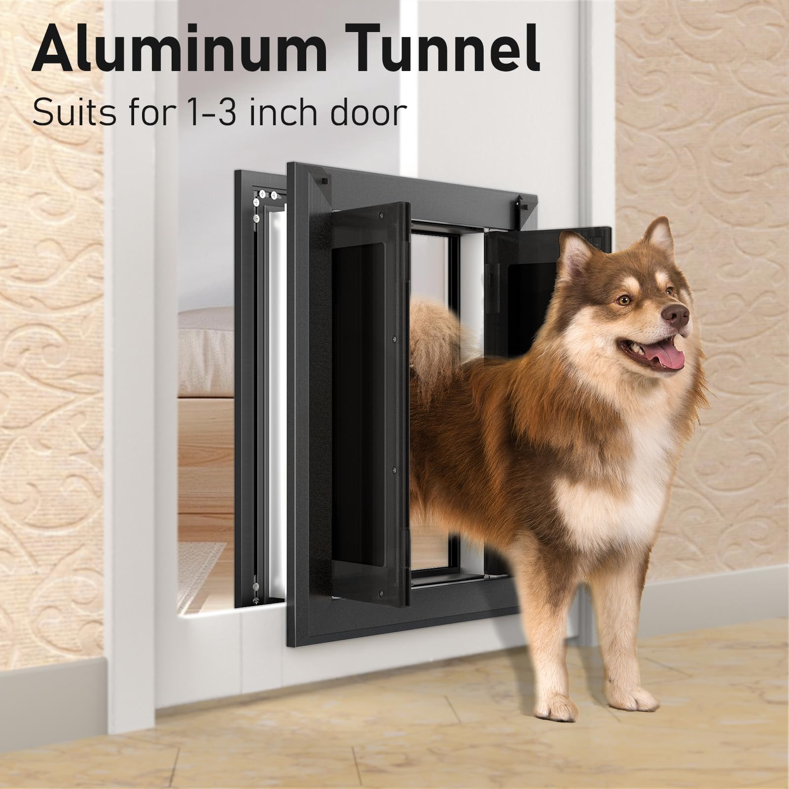 PATAPLUS double magnetic flaps seal out weather and reduce drafts.