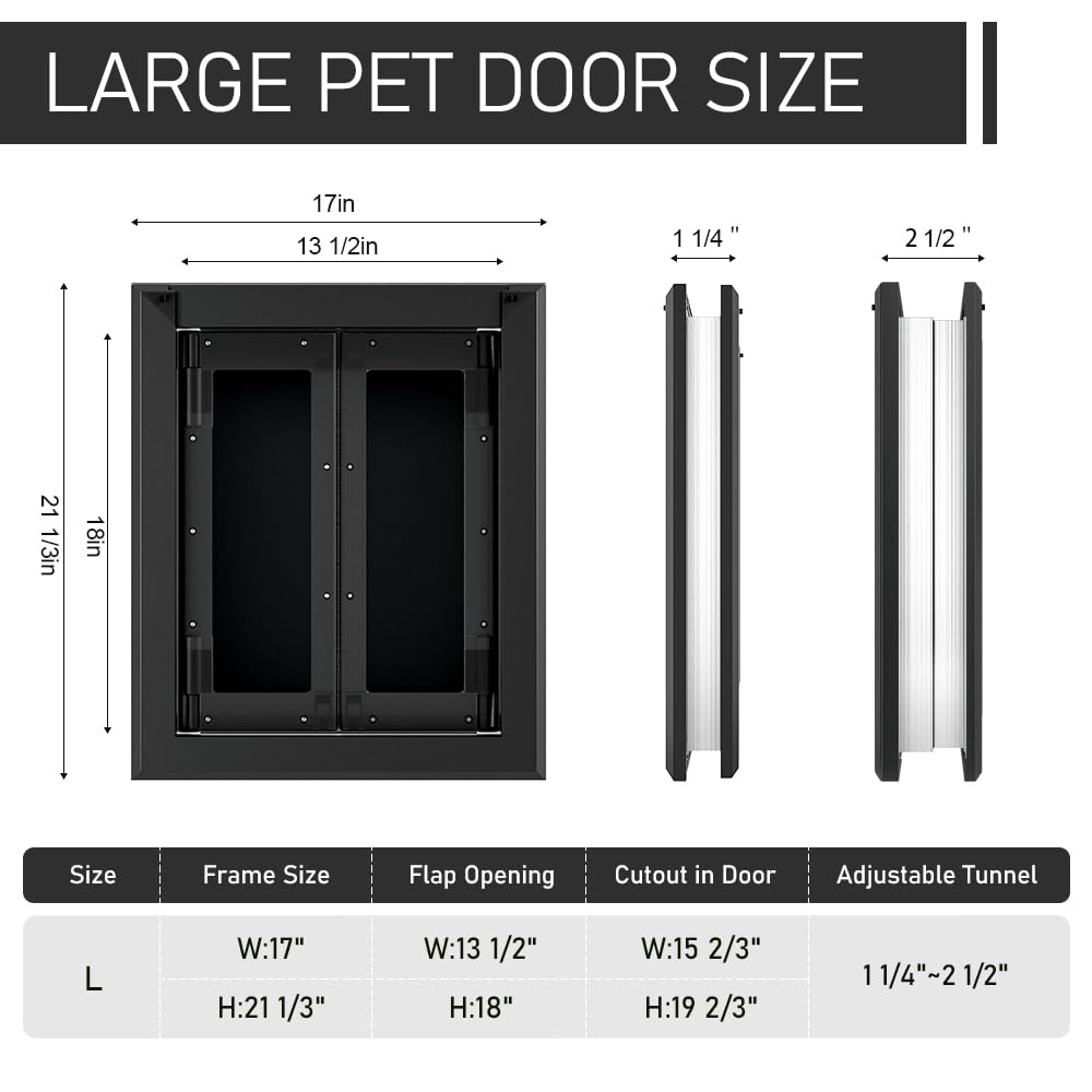 PATAPLUS large door opening 13.5x18 inches supports dogs up to 110 pounds.