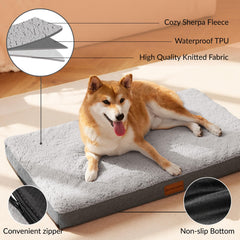 Patas Lague bed with removable cover on cozy fabric surface