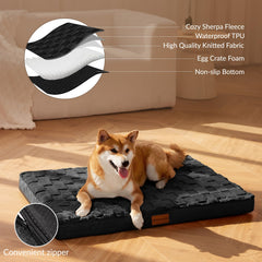Patas Lague orthopedic XL dog bed side view demonstrates non-slip bottom stability