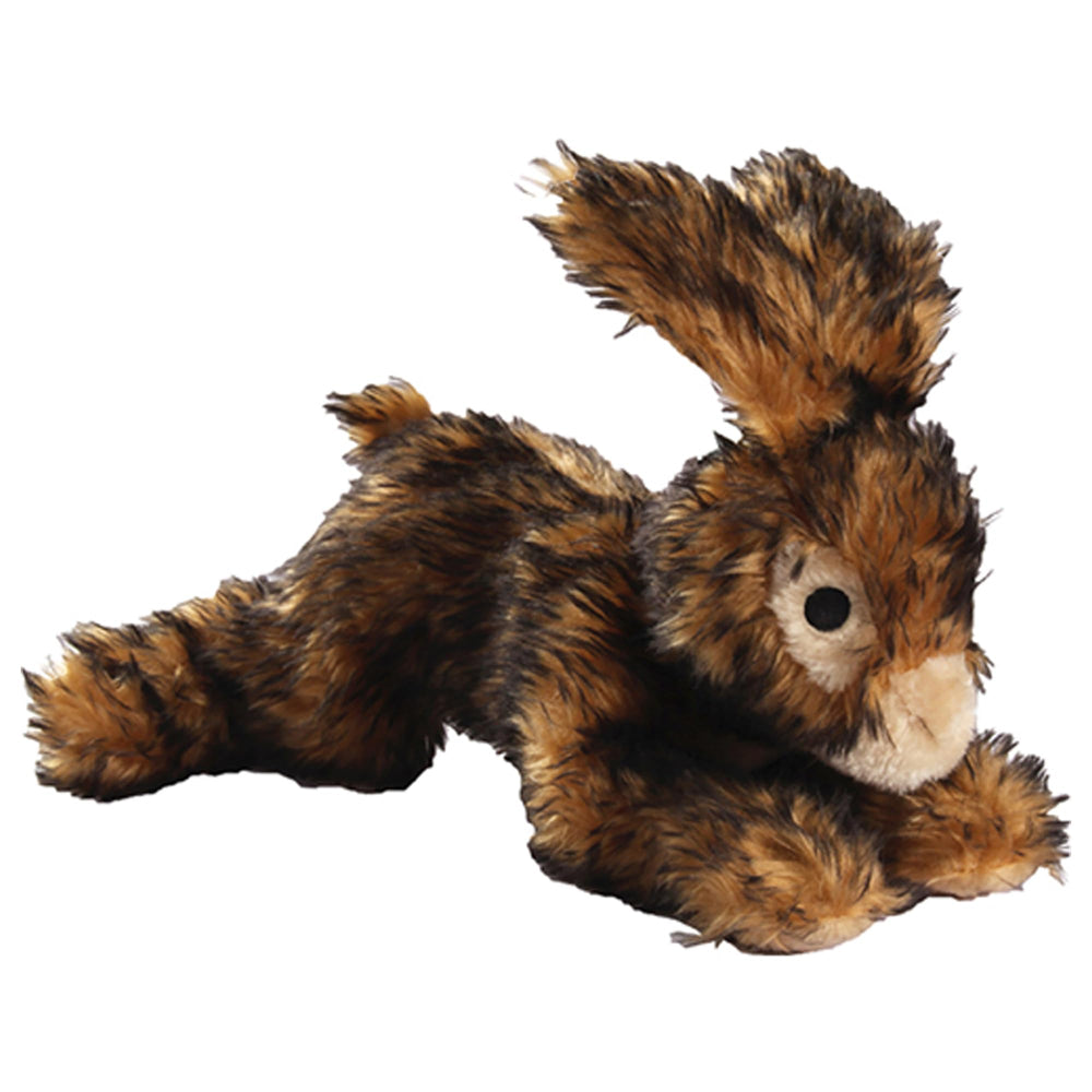 Patchwork Pet Lou Colossal Rabbit dog toy close-up showing multiple squeakers.