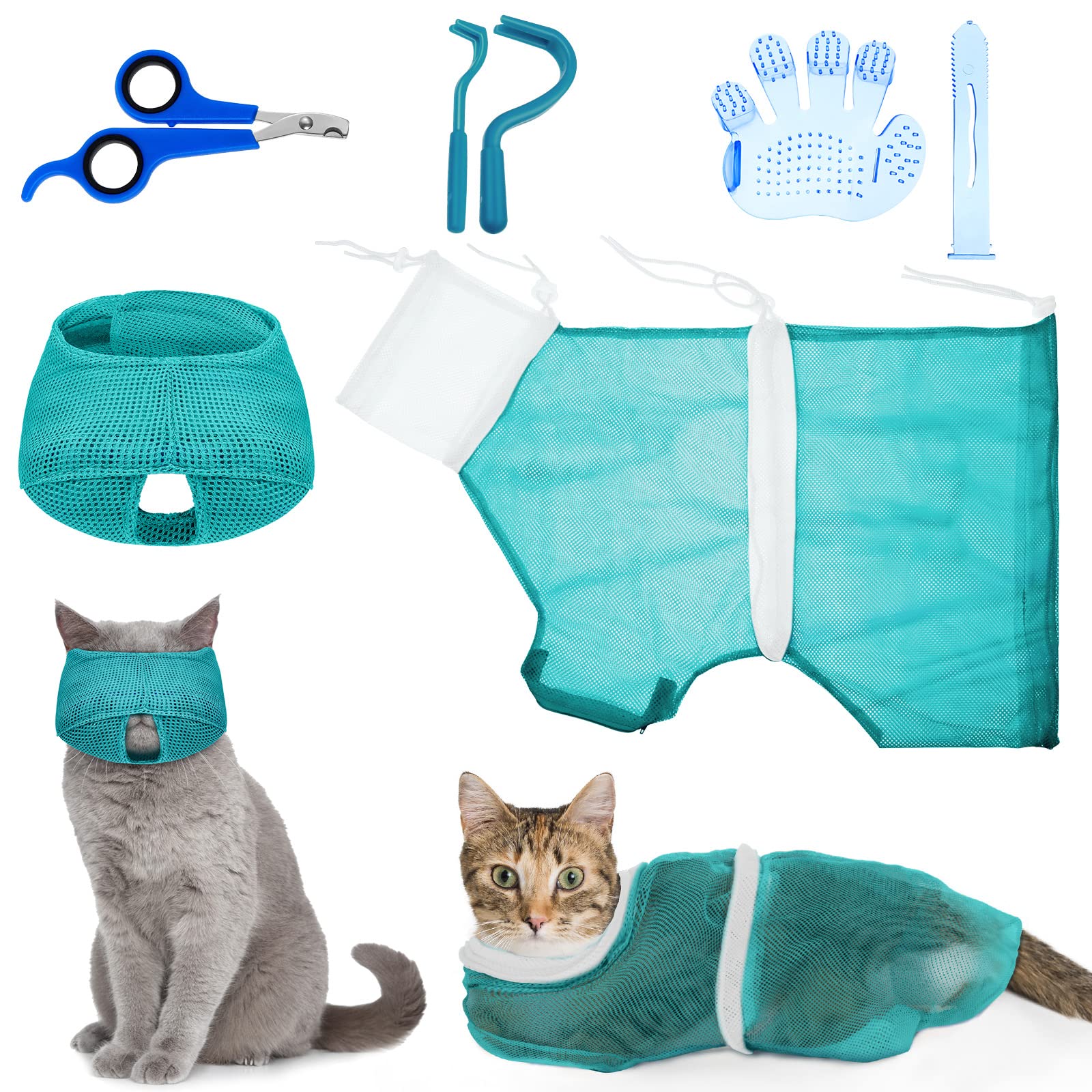 Patelai cat grooming bag set package for safe bathing and grooming.