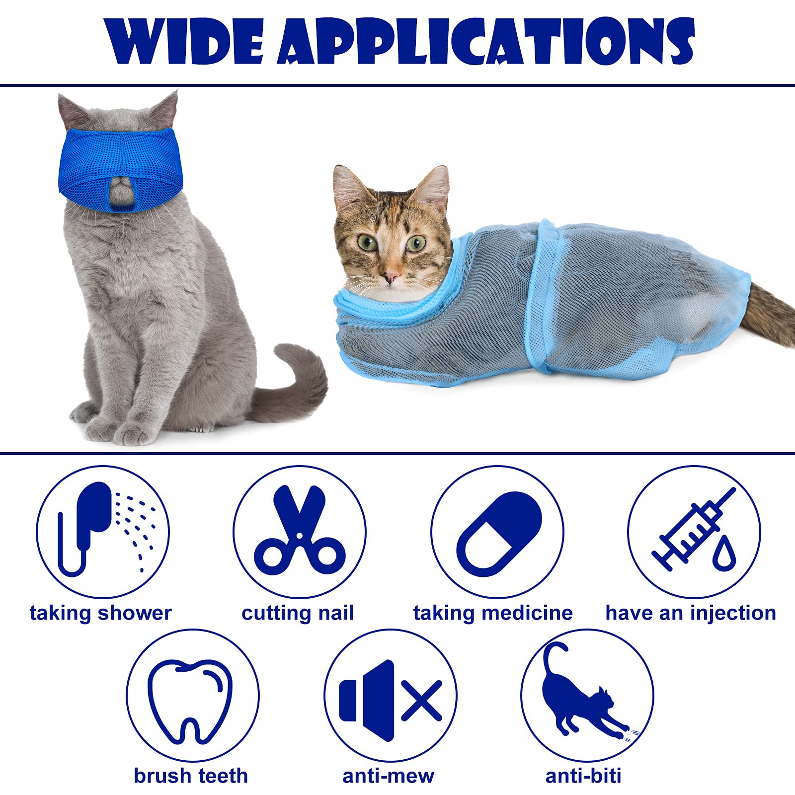 Patelai large size cat muzzle for safe grooming sessions