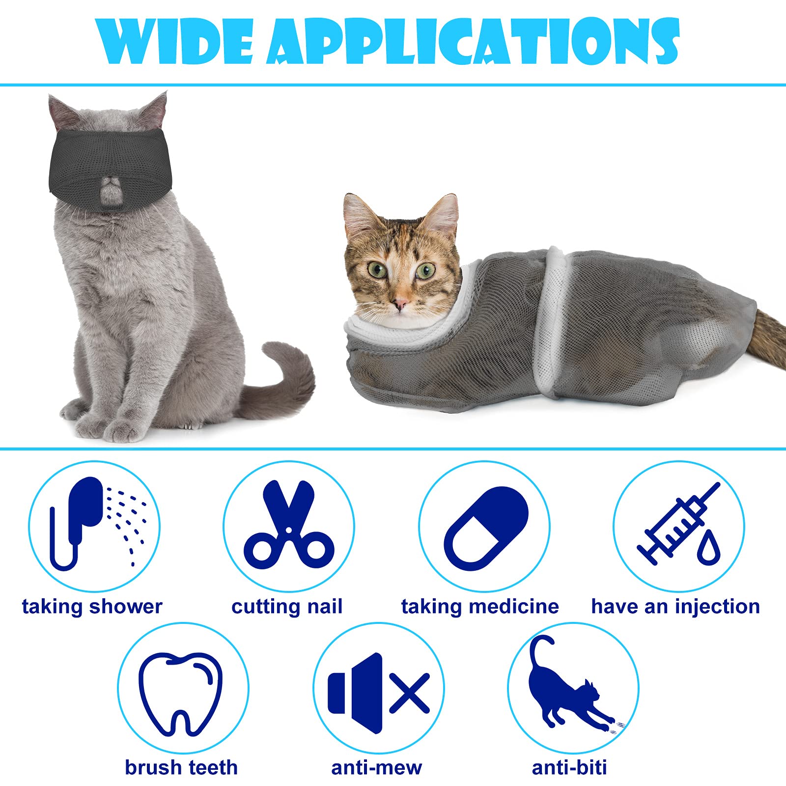 Patelai cat muzzle large size for safe grooming sessions