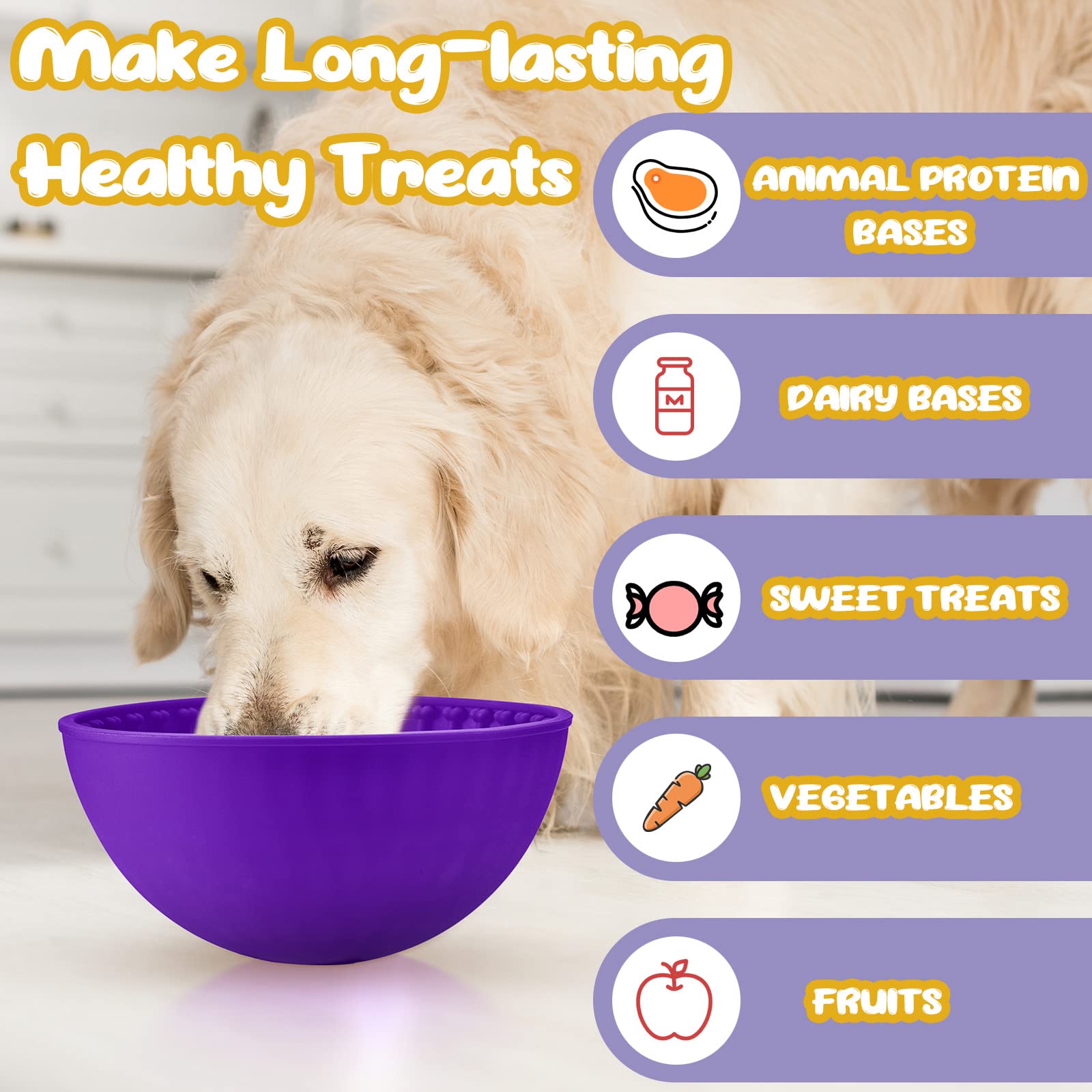 Patelai bone-design lick bowl blue supports enrichment during meals.