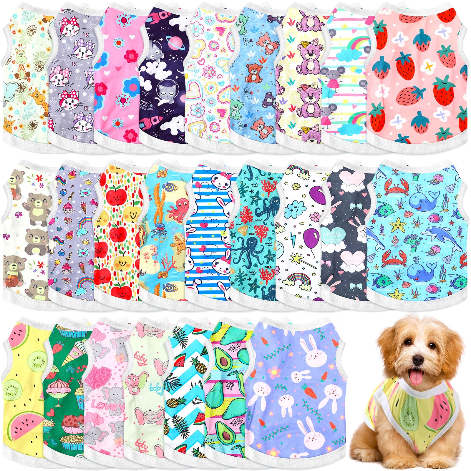 Paterr 25 styles dog shirt front view for stylish daily wear.