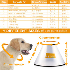 Paterr soft dog cone medium size provides adjustable fit for recovery