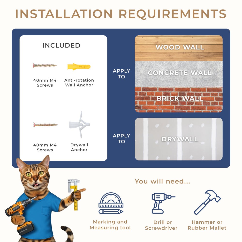 PATHOSIO PETS wall-mounted cat tree compatible with over-the-door setup.