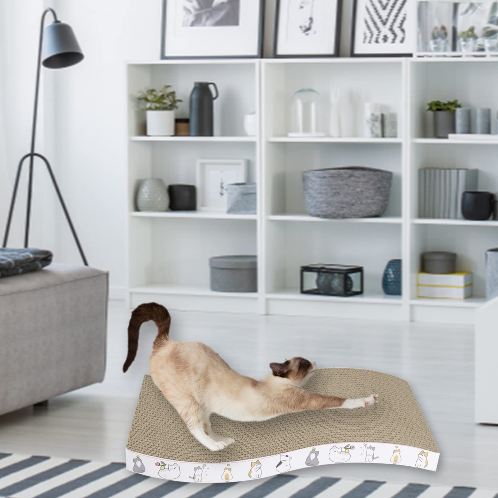 PatiencET Cat Scratcher Durable Cardboard made to last with recyclable materials.
