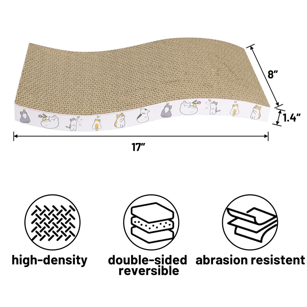 PatiencET Cat Scratcher Wavy Design highlighting lounging and scratching surface.
