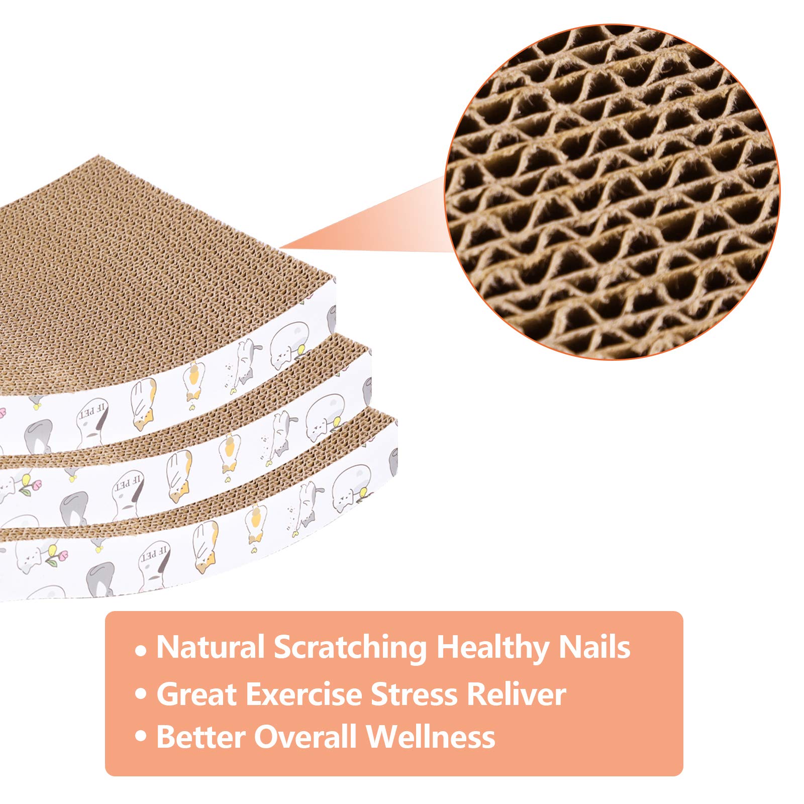 PatiencET curved design scratcher blends with modern home decor.