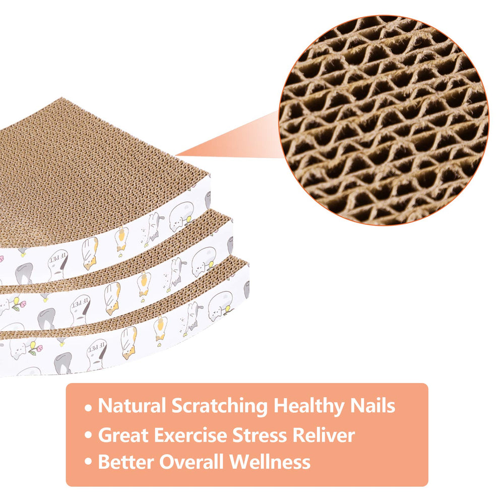 PatiencET curved design scratcher blends with modern home decor.