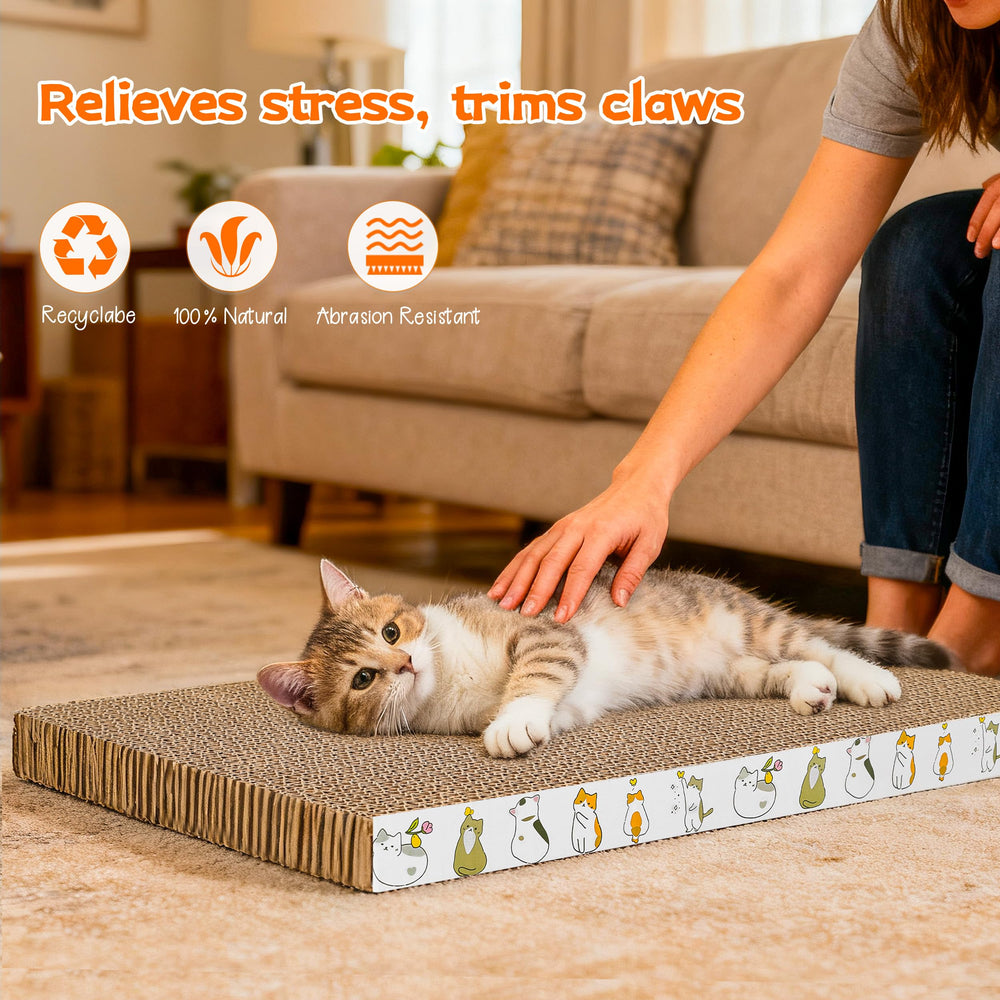 PatiencET furniture-protection scratcher helps reduce wear on sofas and curtains.