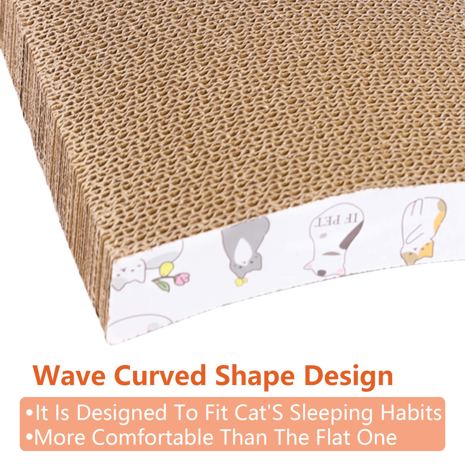 PatiencET recyclable cardboard scratcher emphasizes durability for longer scratching life.