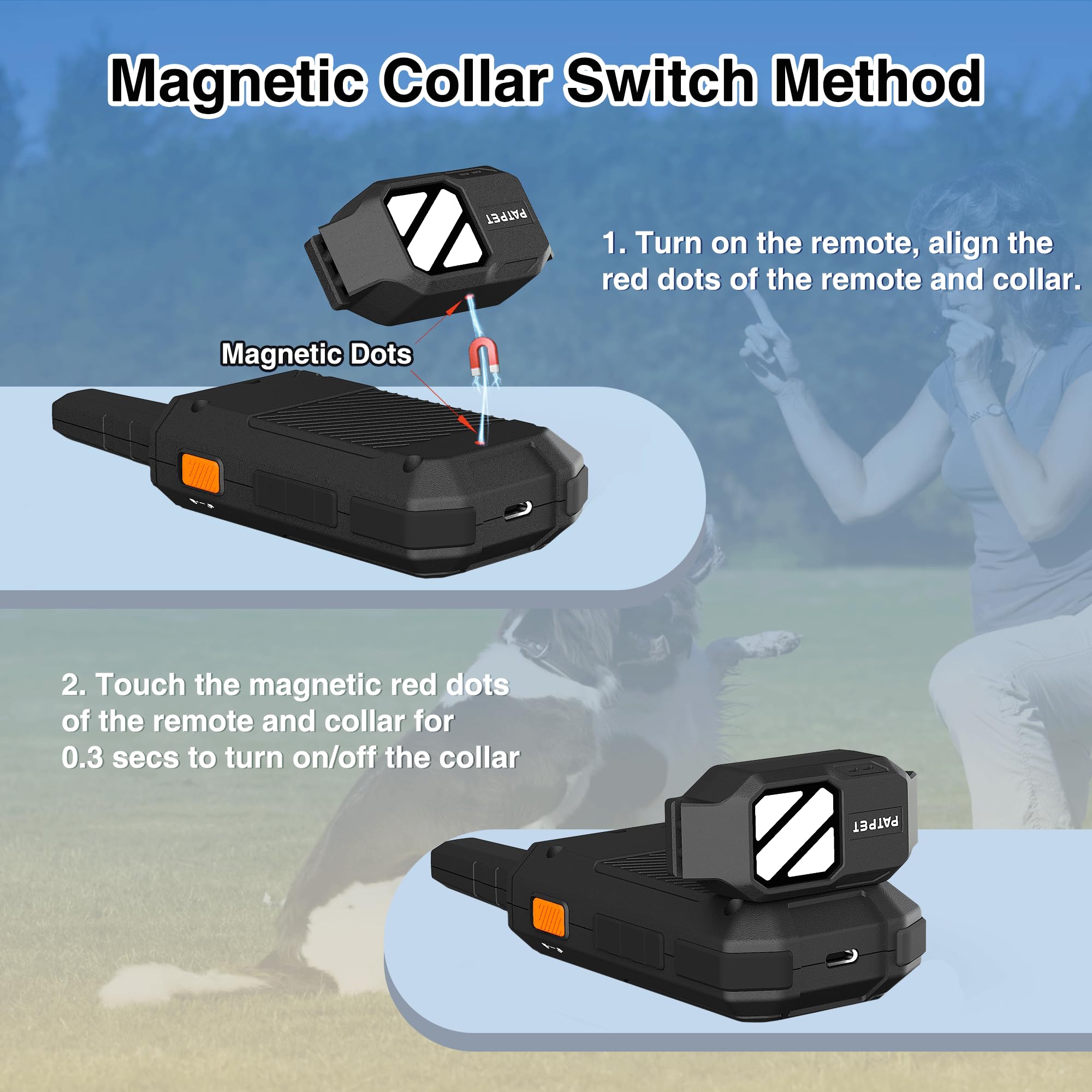Adjustable collar fits dogs 20–140 lb for versatile use.
