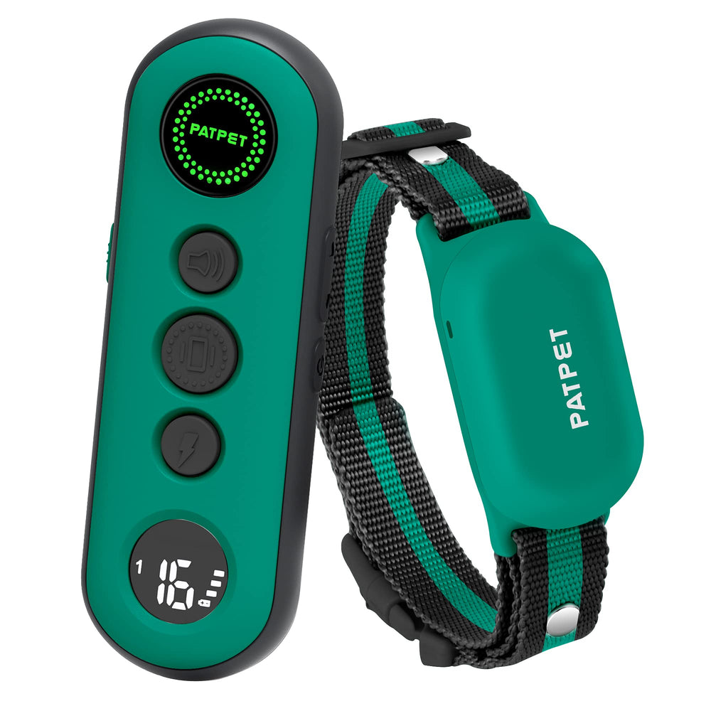 PATPET remote control view for dog collar enabling long-range training.