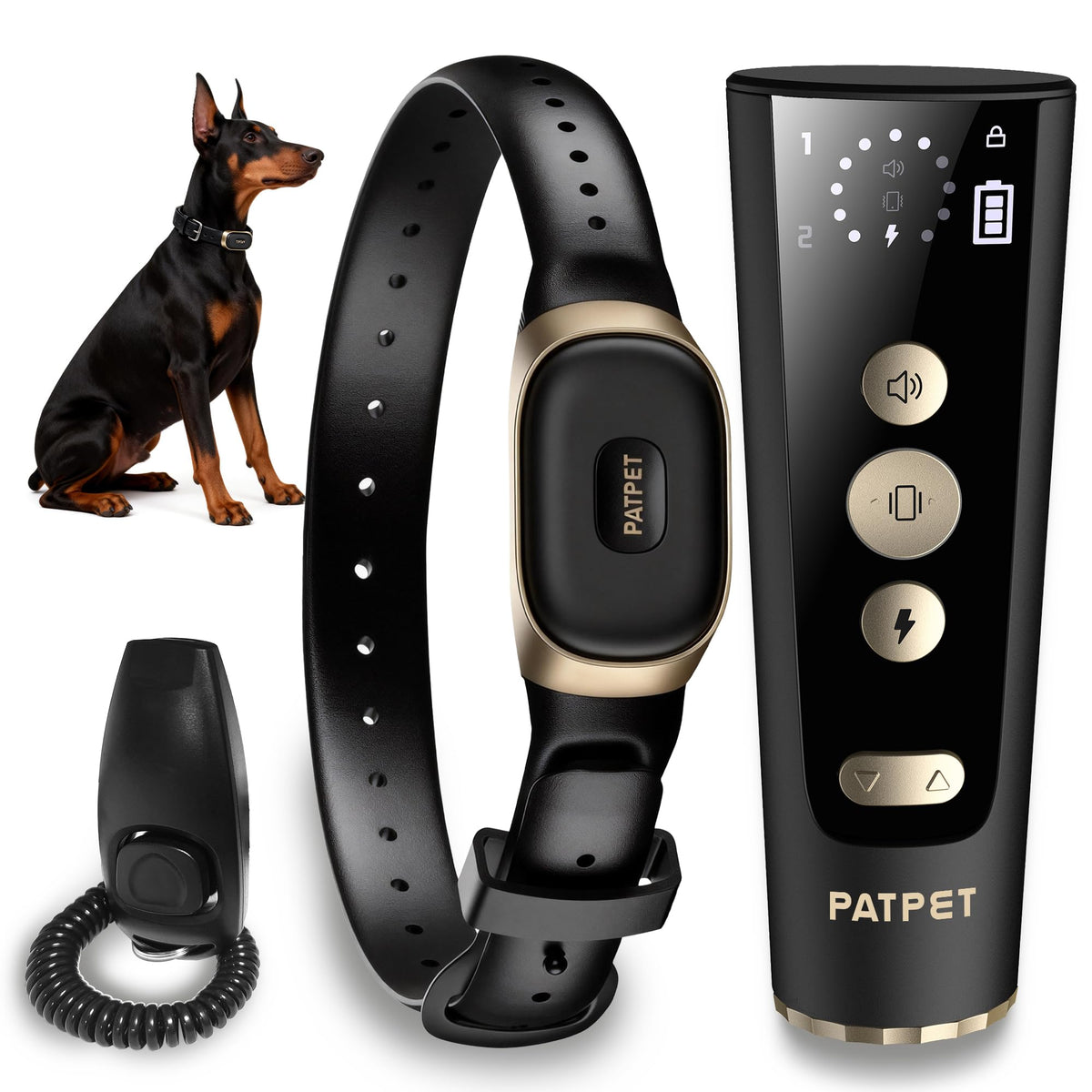 PATPET dog training collar clicker for quick obedience sessions.