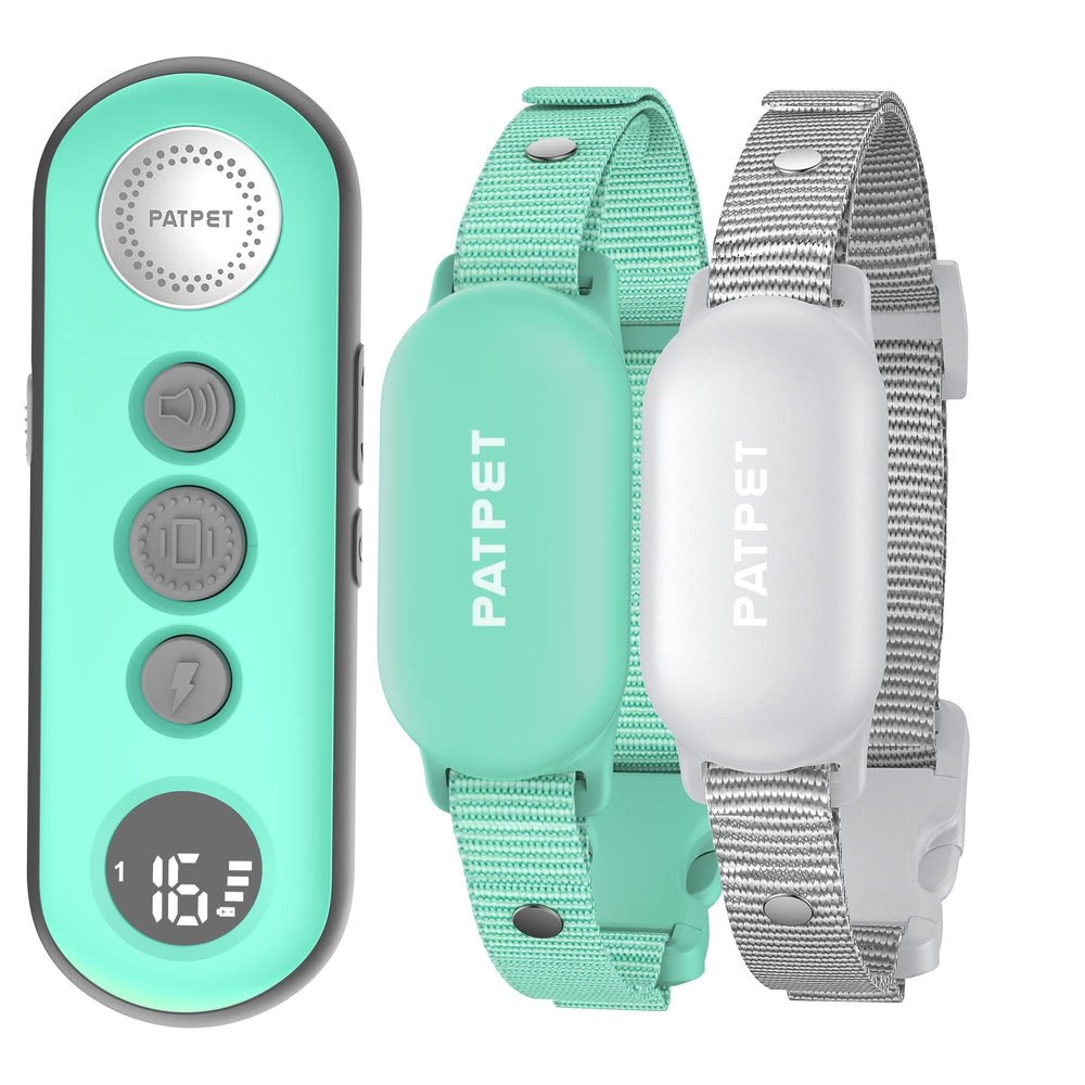 PATPET shock collar for dogs; adjustable for 10-120 lbs during indoor/outdoor training.