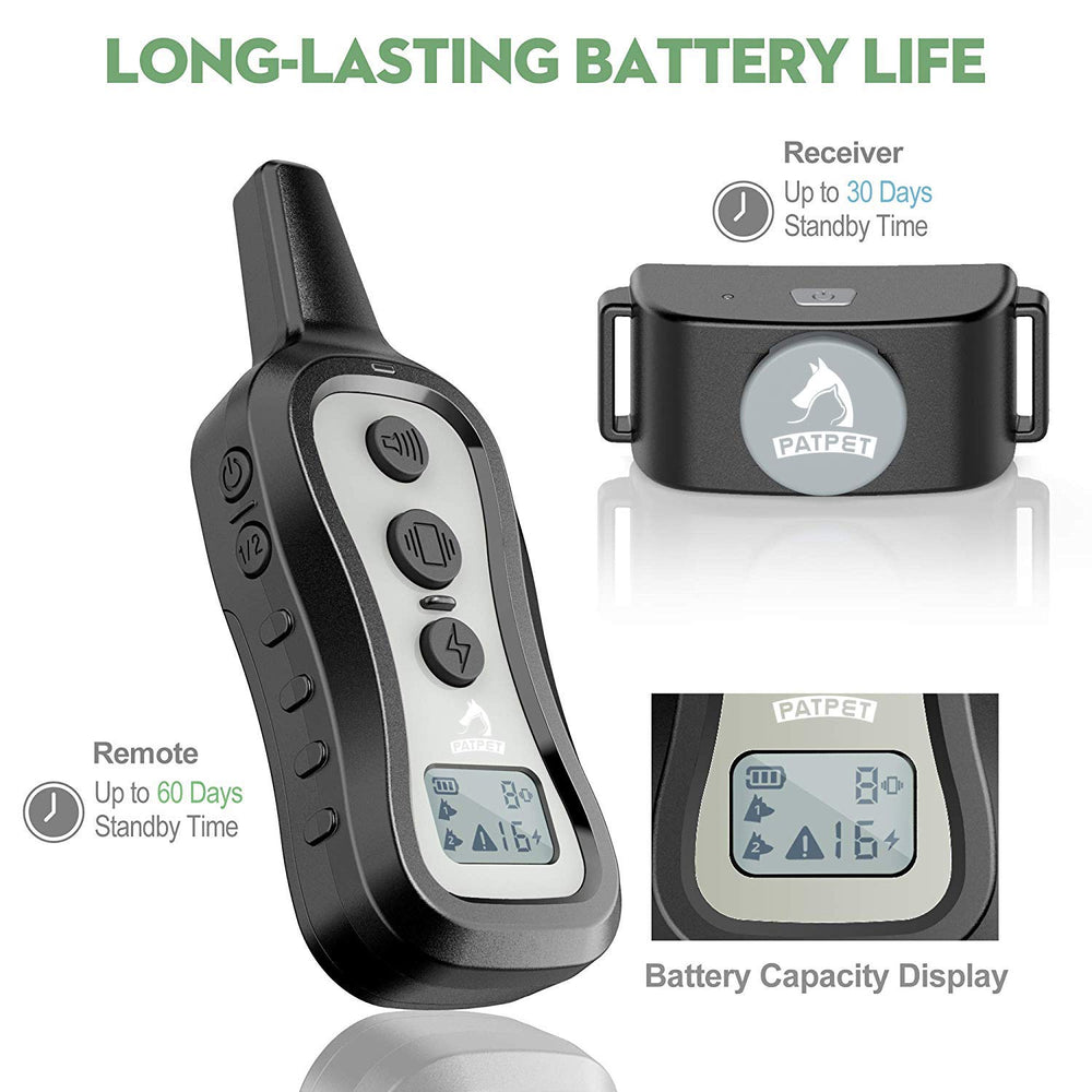 PATPET training collar IP67 rainproof receiver during light rain.