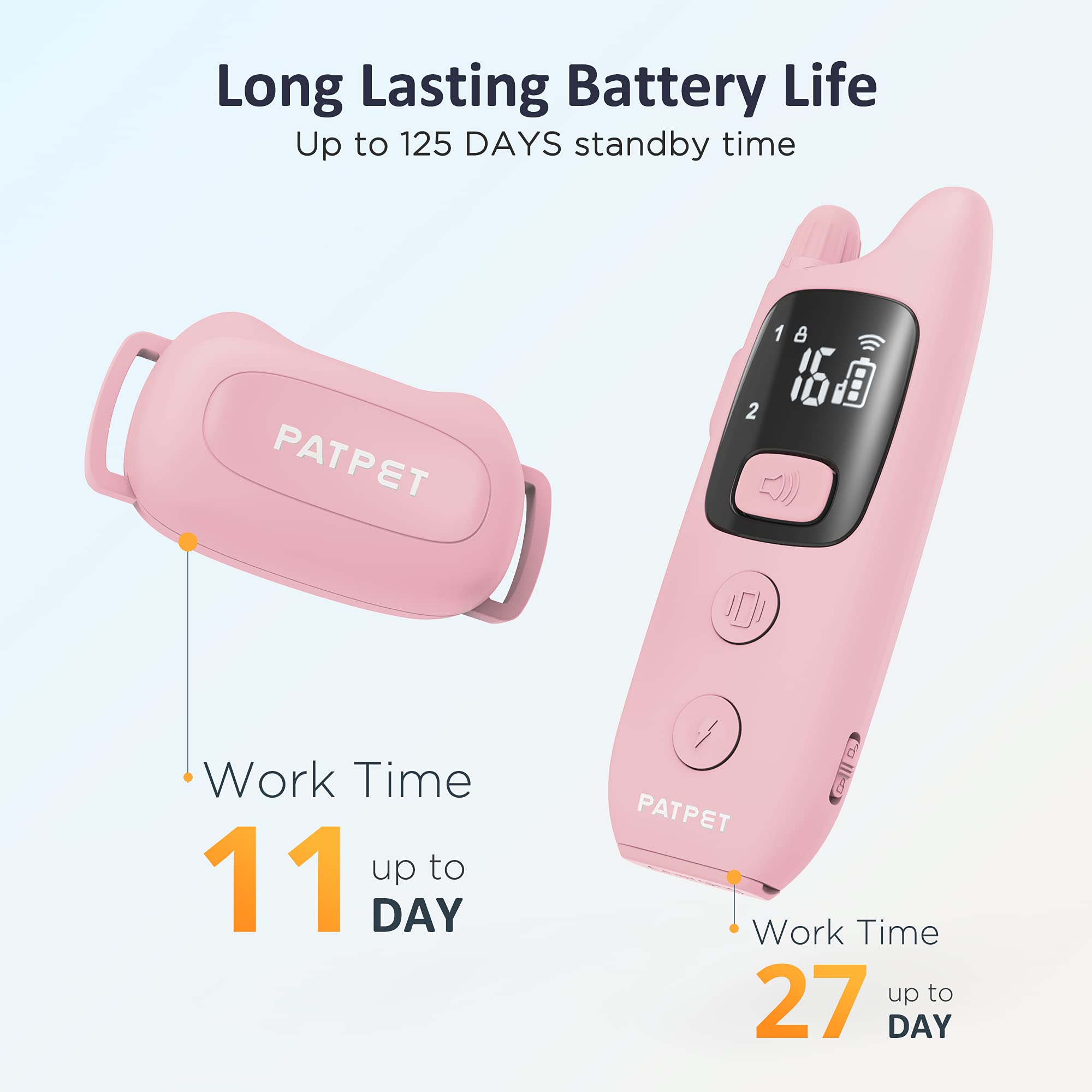 PATPET training modes Beep, Vibration, and Shock for flexible coaching.