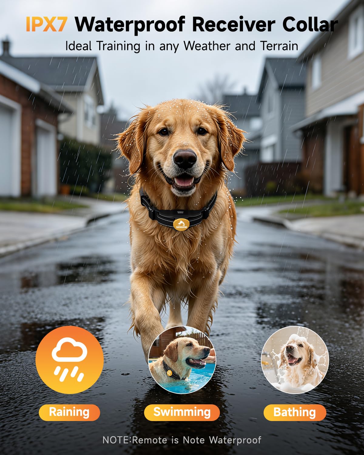 PATPET USB charging cable for quick top-ups on collar and remote.