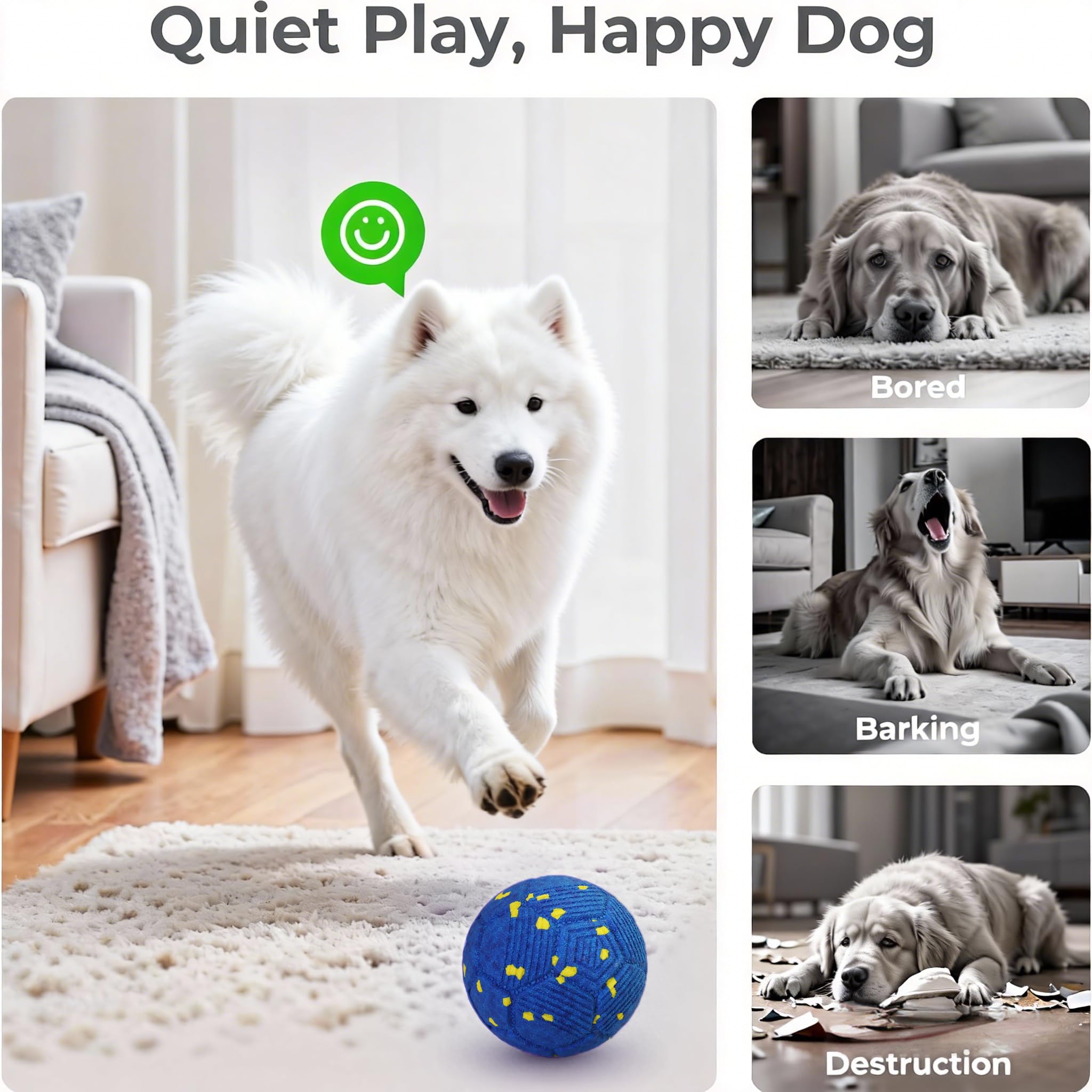 Patzoober ball with motion sensor activating engaging play
