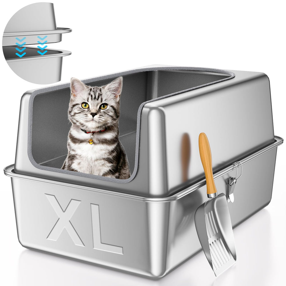 Paulmele privacy high-side design helps contain litter in multi-cat homes.