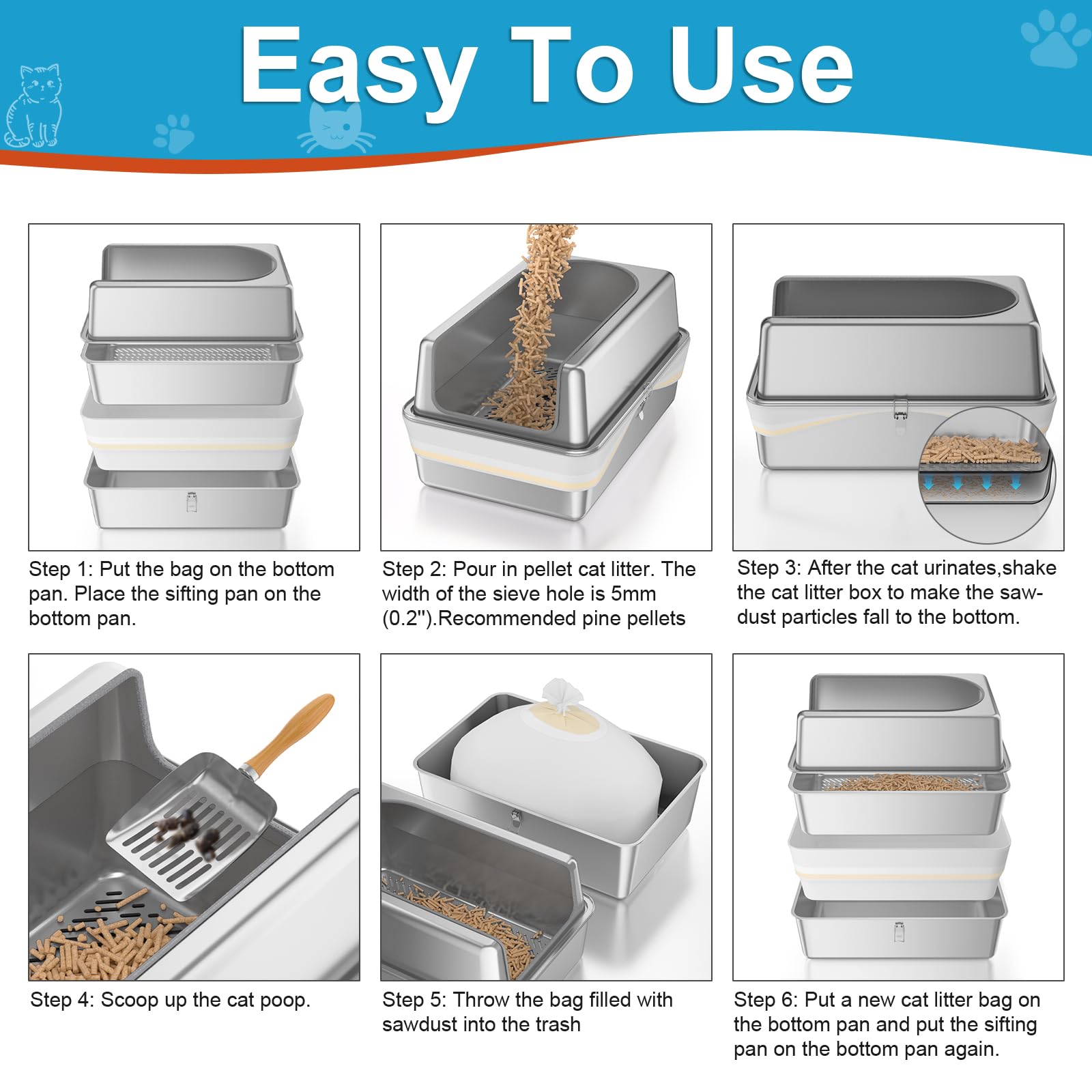 Paulmele sifting pan holes design facilitates quick separation of sawdust