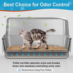 Paulmele stainless steel litter box odor-control design for cleaner spaces