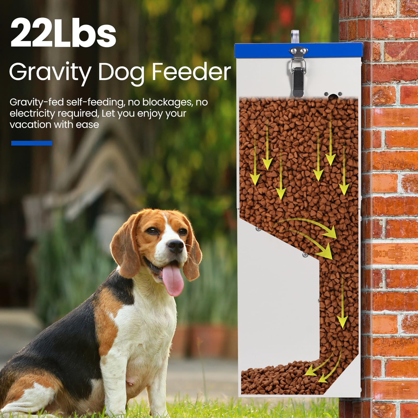 PAUQRWIE dry-food dispenser highlights smooth, mess-free operation.