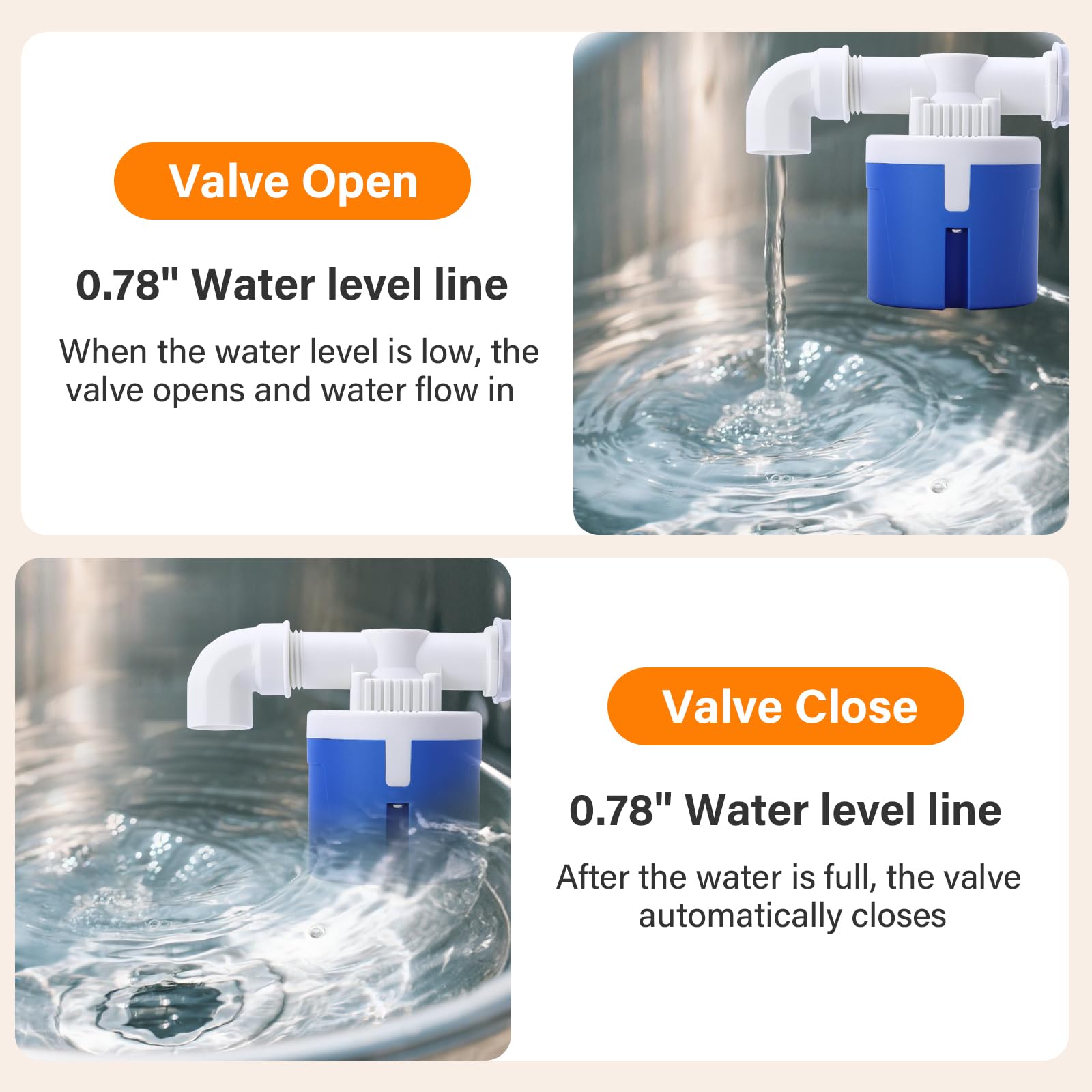PAUQRWIE float valve auto-refill to maintain steady levels.