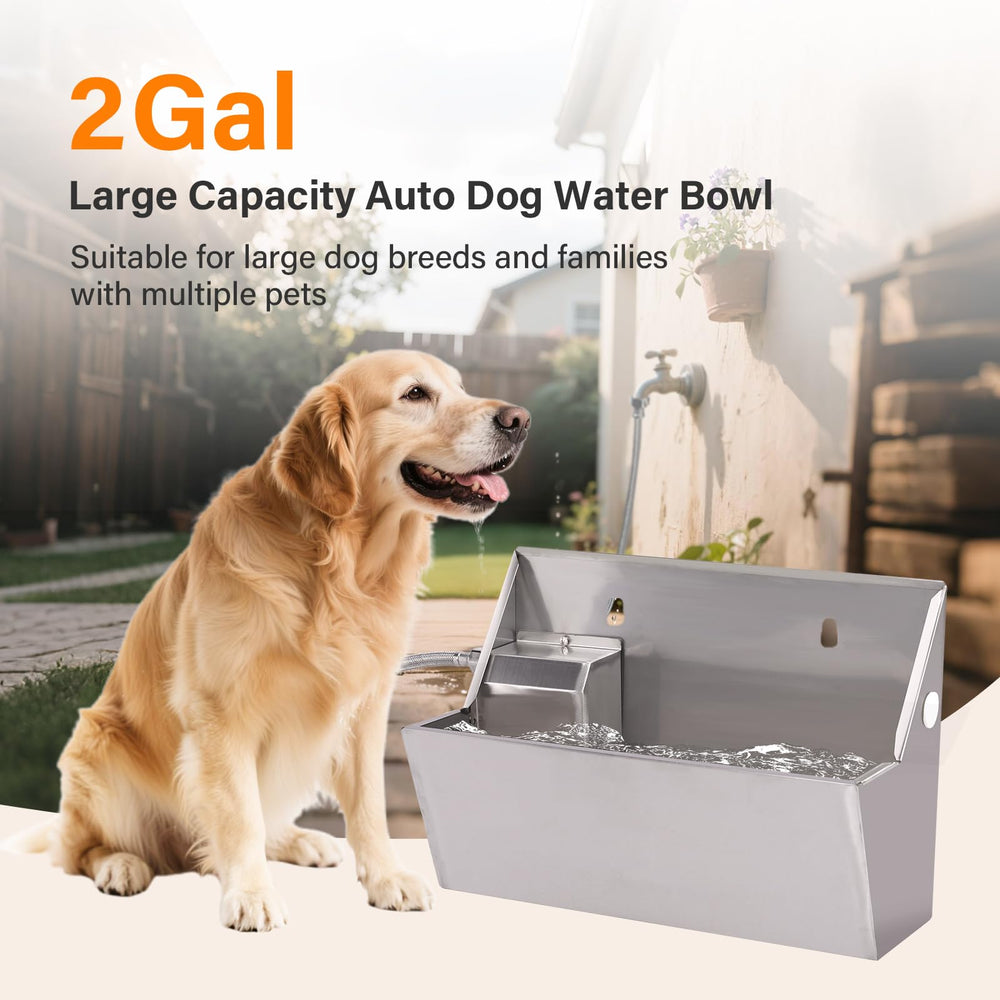 PAUQRWIE heavy-duty stainless steel waterer with valve cover.