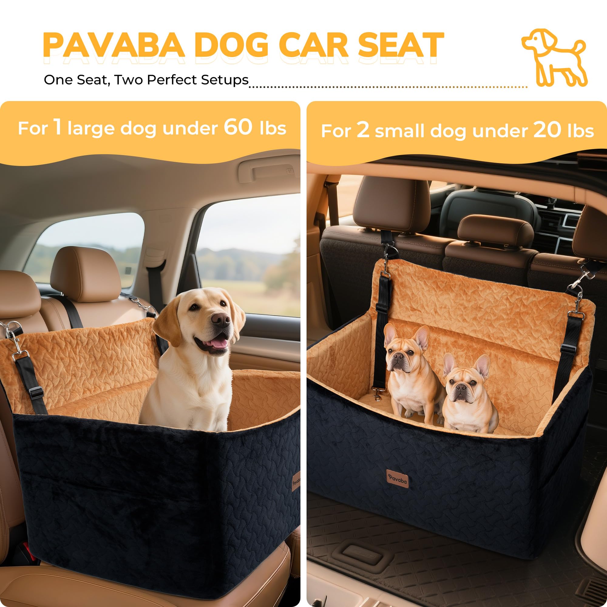 Memory foam cushion from Pavaba provides plush travel comfort for dogs