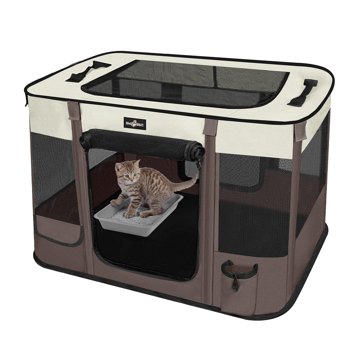 PAW BALLET foldable playpen assembly for quick setup in any room