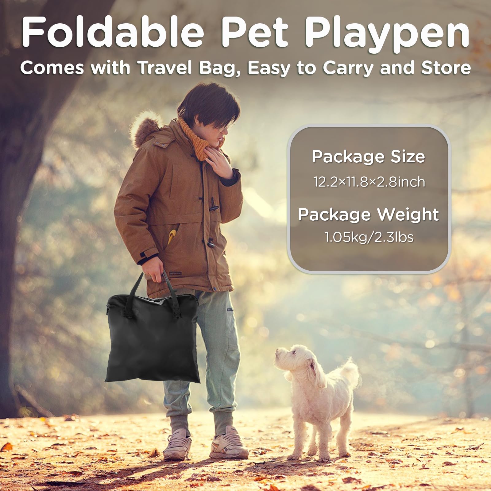 PAW BALLET foldable playpen retractable top shade provides sun protection