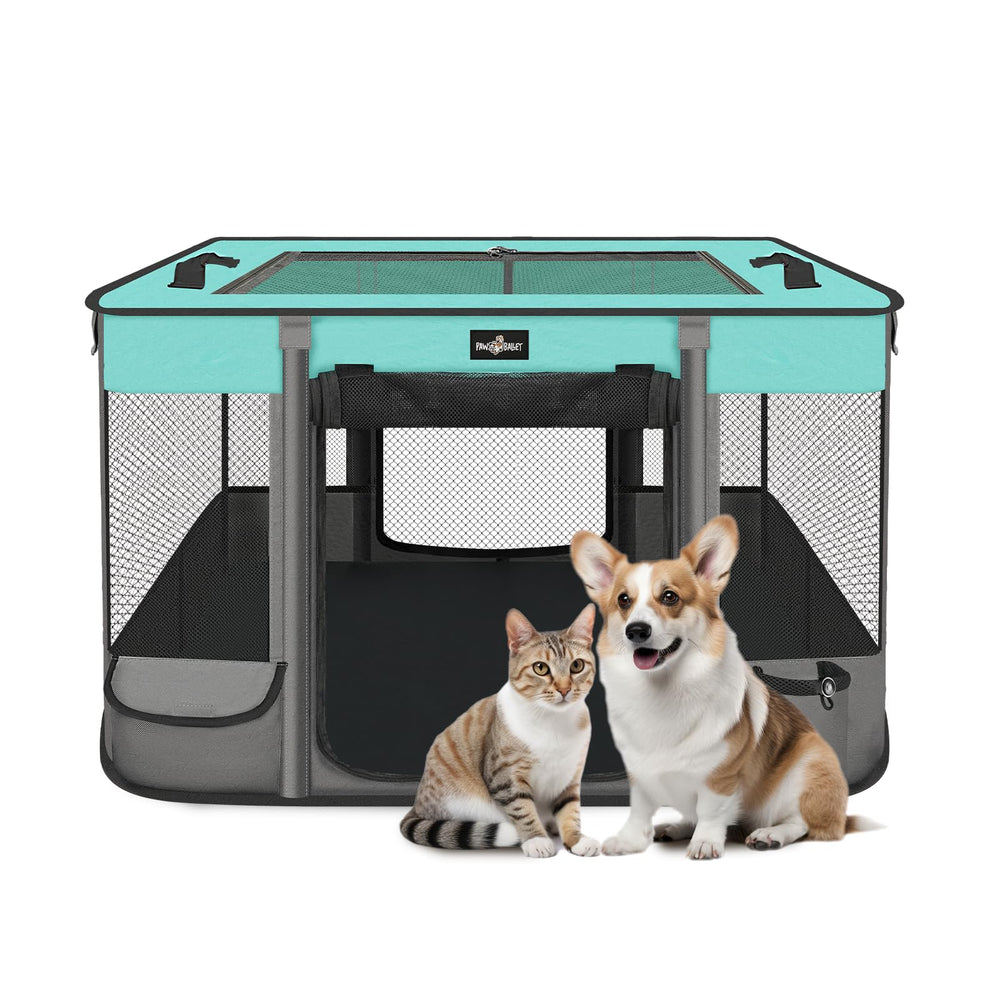 PAW BALLET foldable playpen setup with versatile space for pets