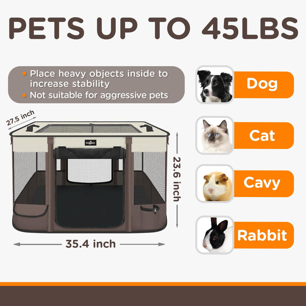 PAW BALLET foldable playpen side pocket stores essentials for pets