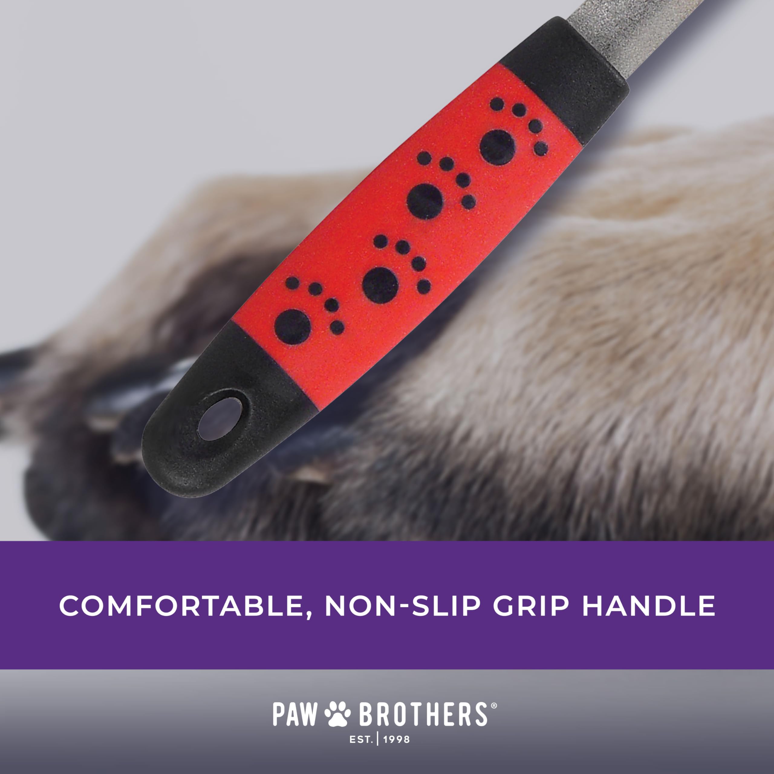 Ryan's Pet Supplies Paw Brothers nail file in use during grooming sessions.